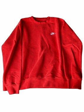Nike Red Crewneck Sweatshirt with White Logo